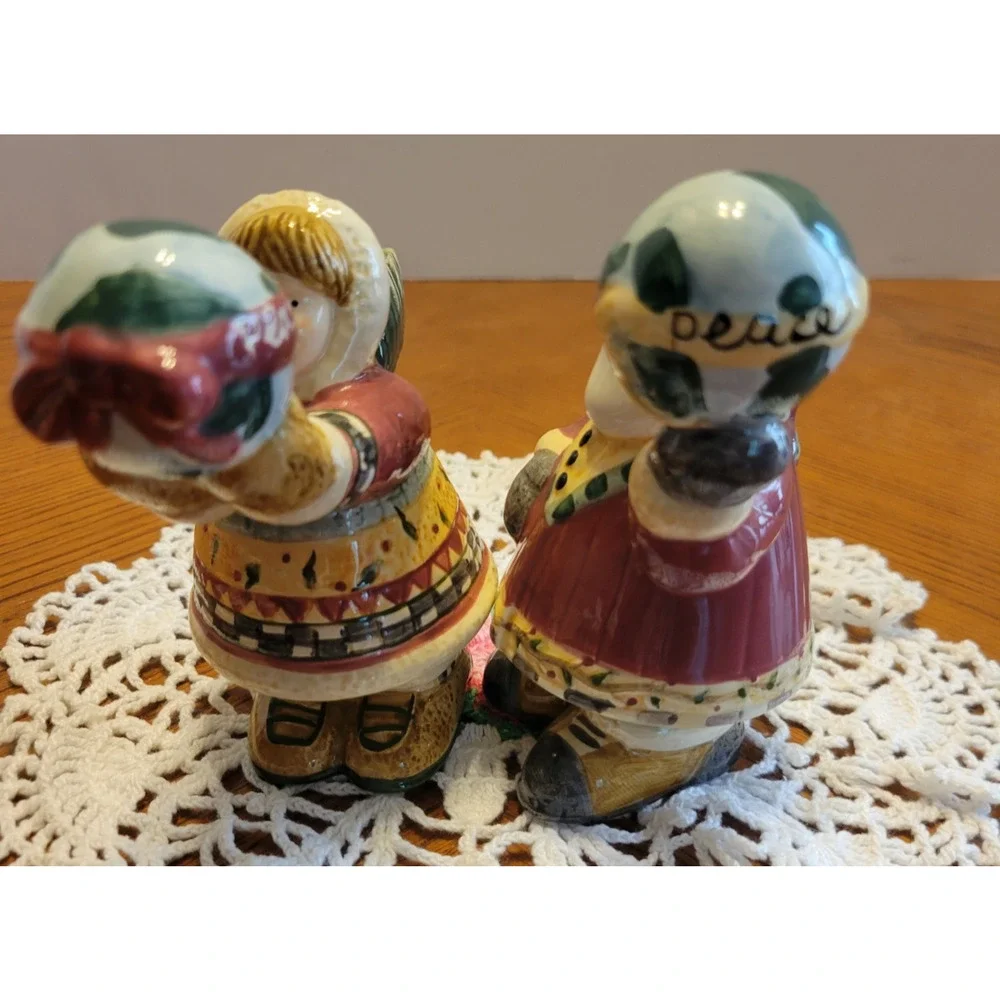 Vtg Sakura Peace Santa Salt Pepper Shakers Joy To‎ The World Christmas Ornaments